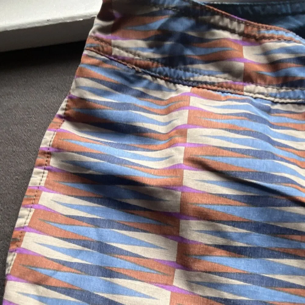 Tommy Bahama Relax Men's Swim Trunks Size 38 Blue Geometric Drawstring Mesh